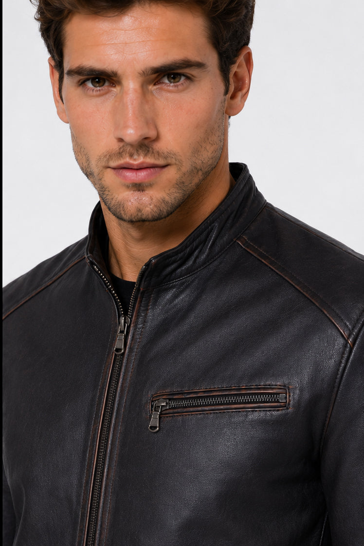 Giacca Aviator Heritage in Pelle – Verde Oliva