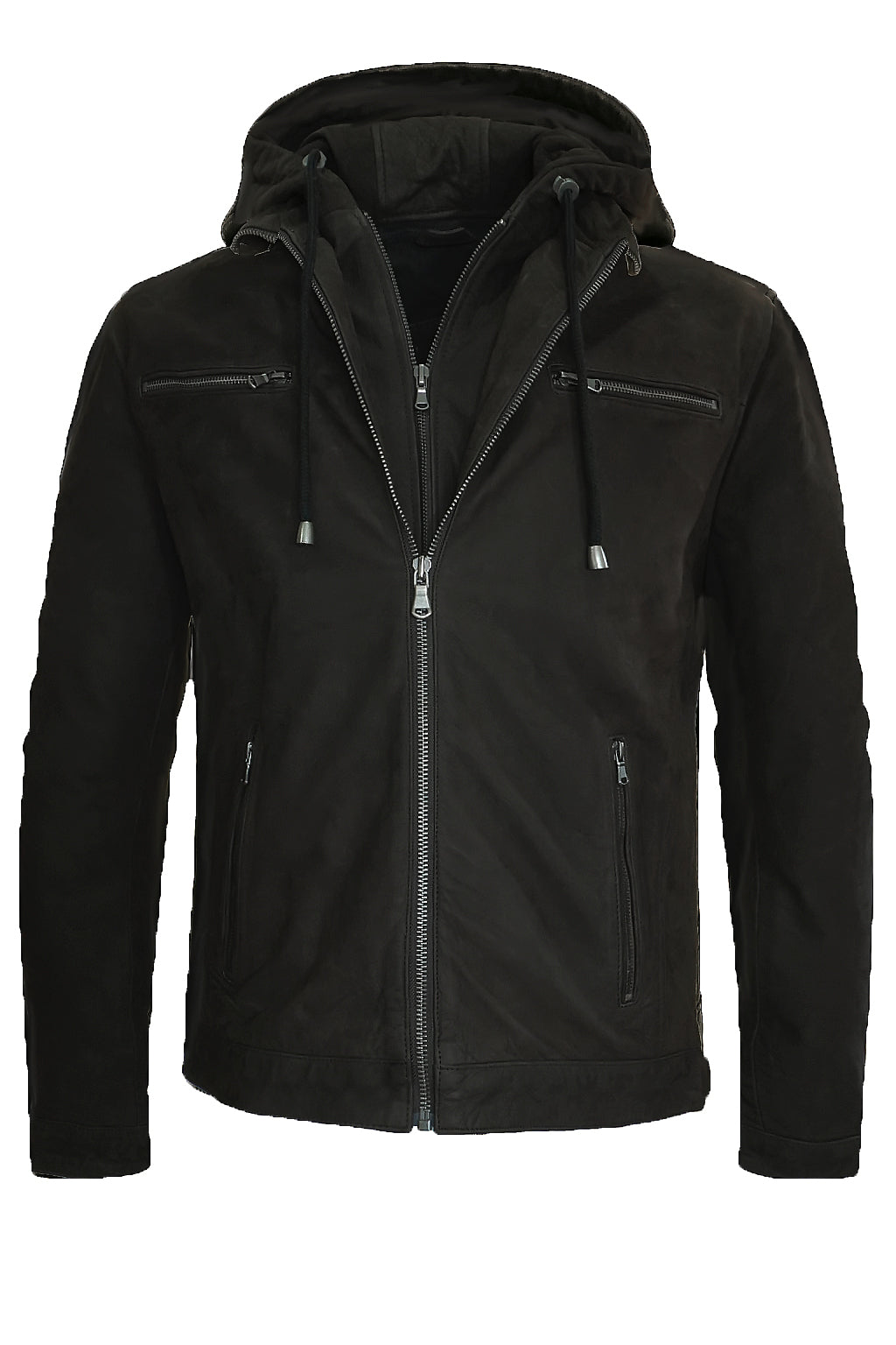MILANO HOODED LEATHER JACKET
