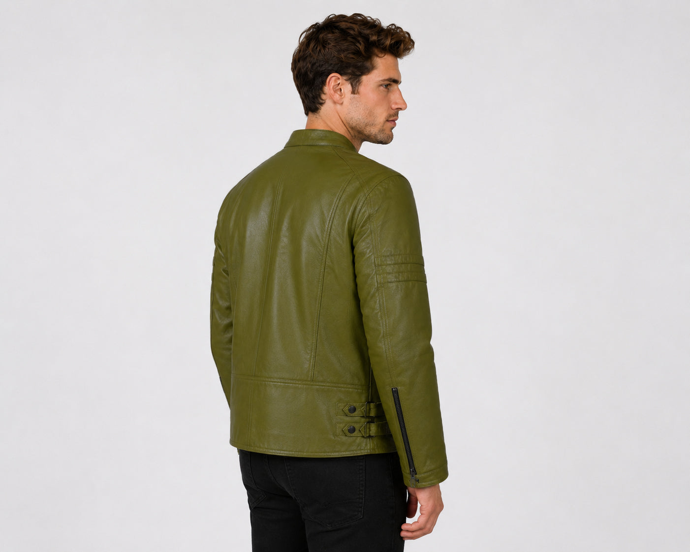 Giacca Aviator Heritage in Pelle – Verde Oliva