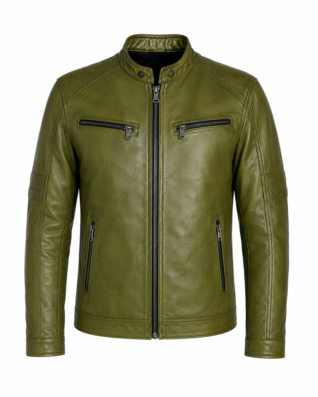 Giacca Aviator Heritage in Pelle – Verde Oliva