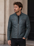 Giacca Aviator Heritage in Pelle – Verde Oliva