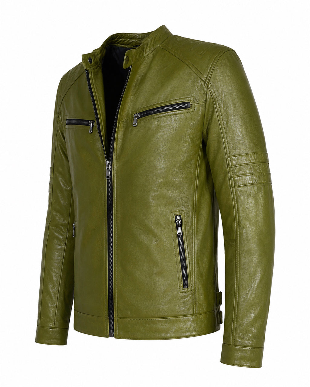 Giacca Aviator Heritage in Pelle – Verde Oliva