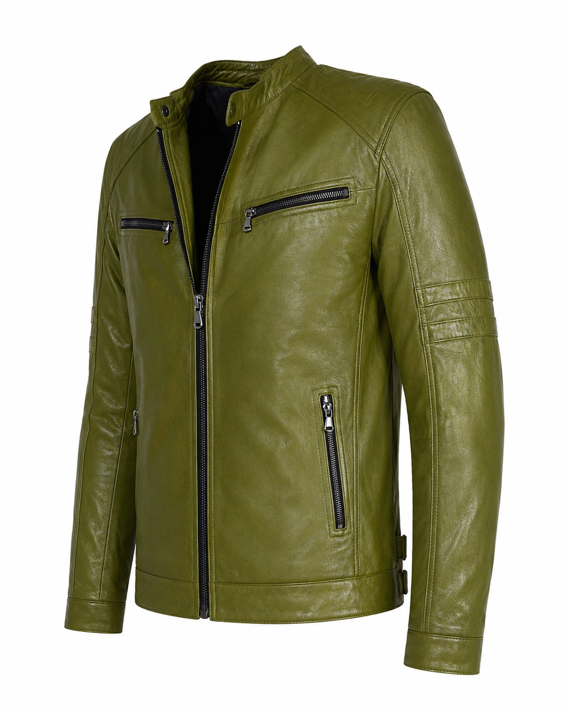 Giacca Aviator Heritage in Pelle – Verde Oliva
