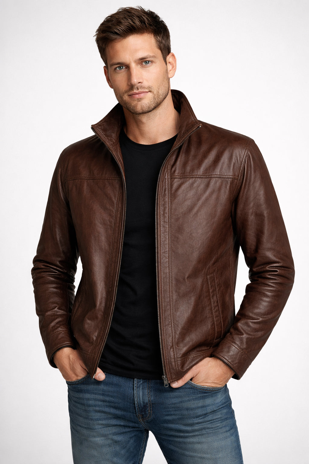 Giacca in pelle arancione Milano