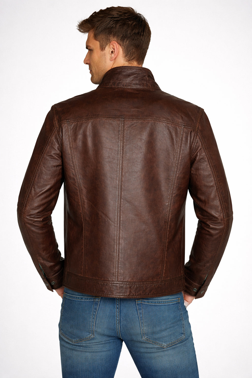 Giacca in pelle arancione Milano