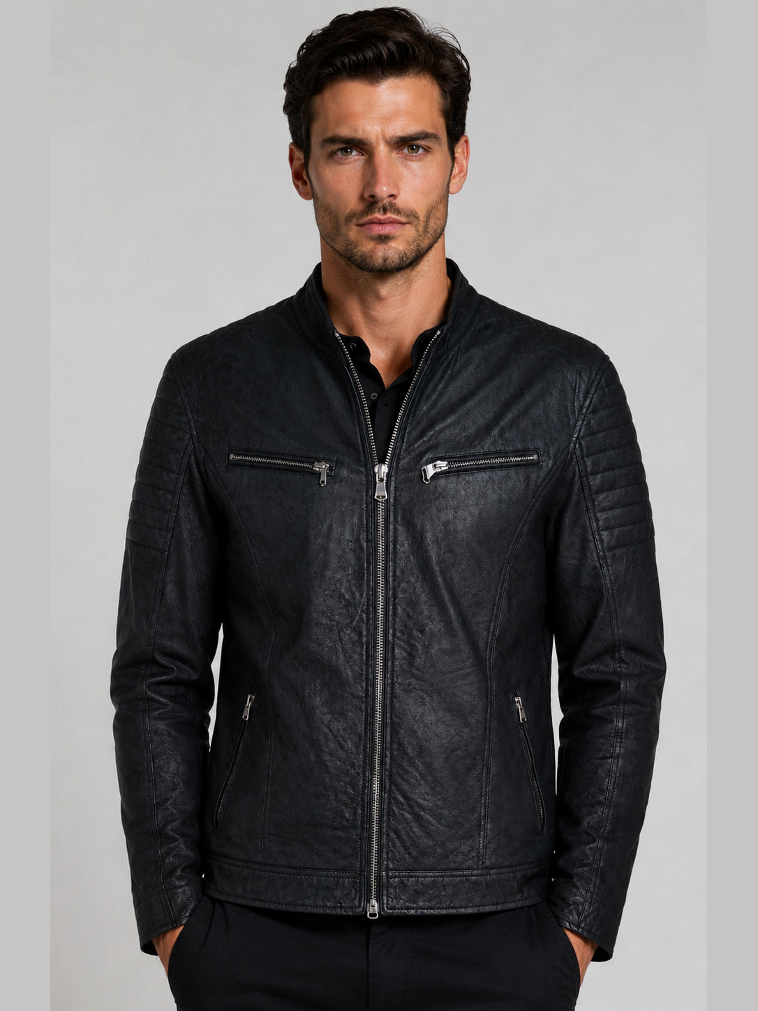 Giacca Aviator Heritage in Pelle – Verde Oliva