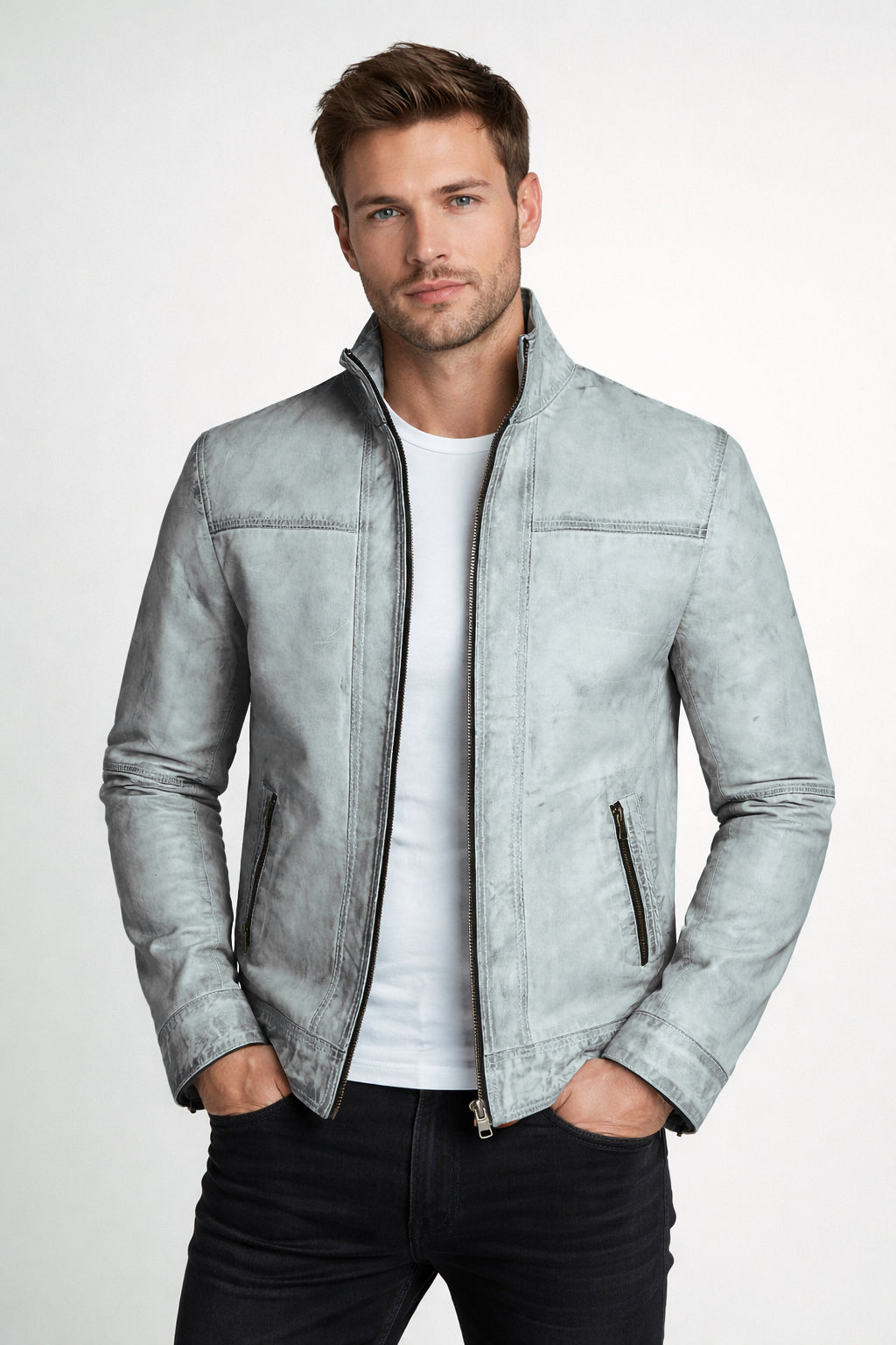 Giacca in pelle arancione Milano