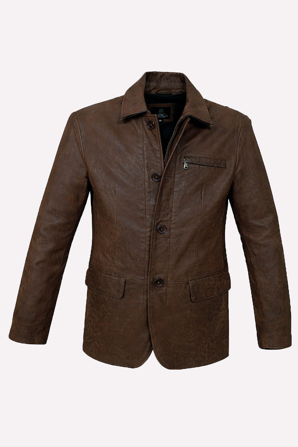 BLAZER CLASSICO IN PELLE HERITAGE – MARRONE VINTAGE