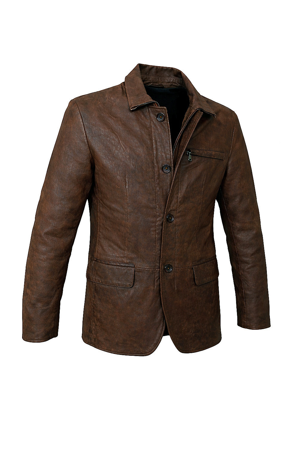 BLAZER CLASSICO IN PELLE HERITAGE – MARRONE VINTAGE