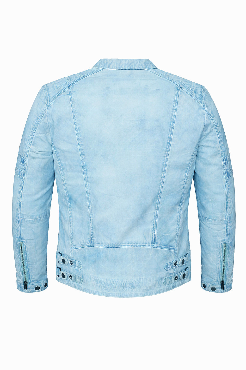 SKYLINE MEN’S LEATHER JACKET – ICE BLUE