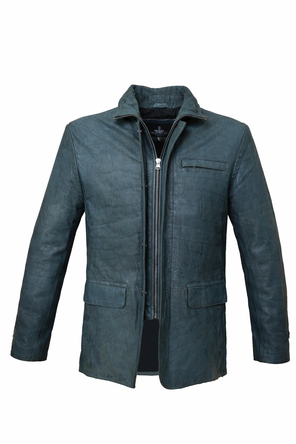BLAZER CLASSIC EXECUTIVE IN PELLE – VERDE ACCIAIO