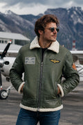 Giacca Aviator Heritage in Pelle – Verde Oliva