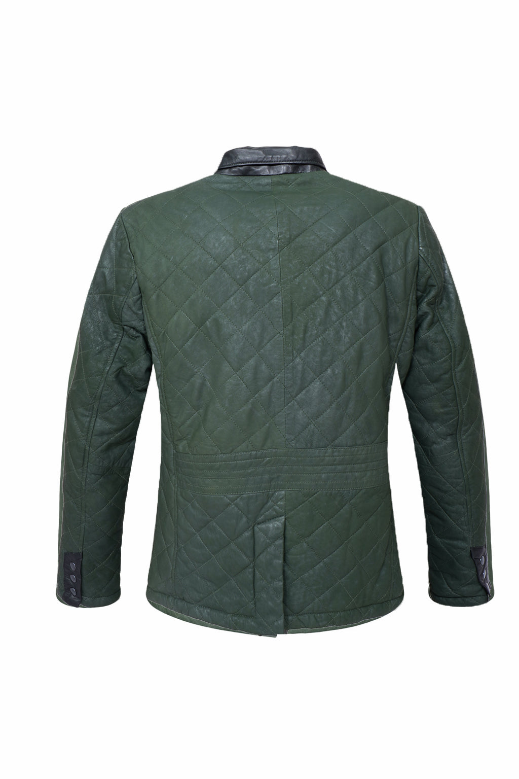 Giacca in pelle trapuntata Heritage – Verde Foresta