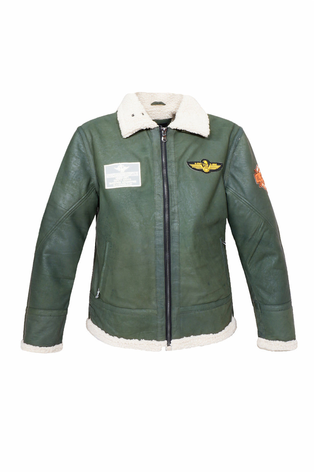 Aviator Heritage Leather Jacket – Olive Green