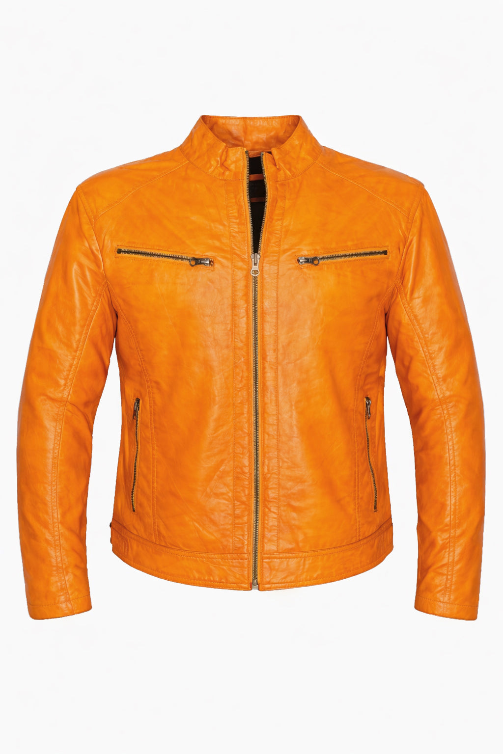 Giacca in pelle arancione Milano