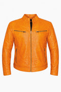 Giacca in pelle arancione Milano