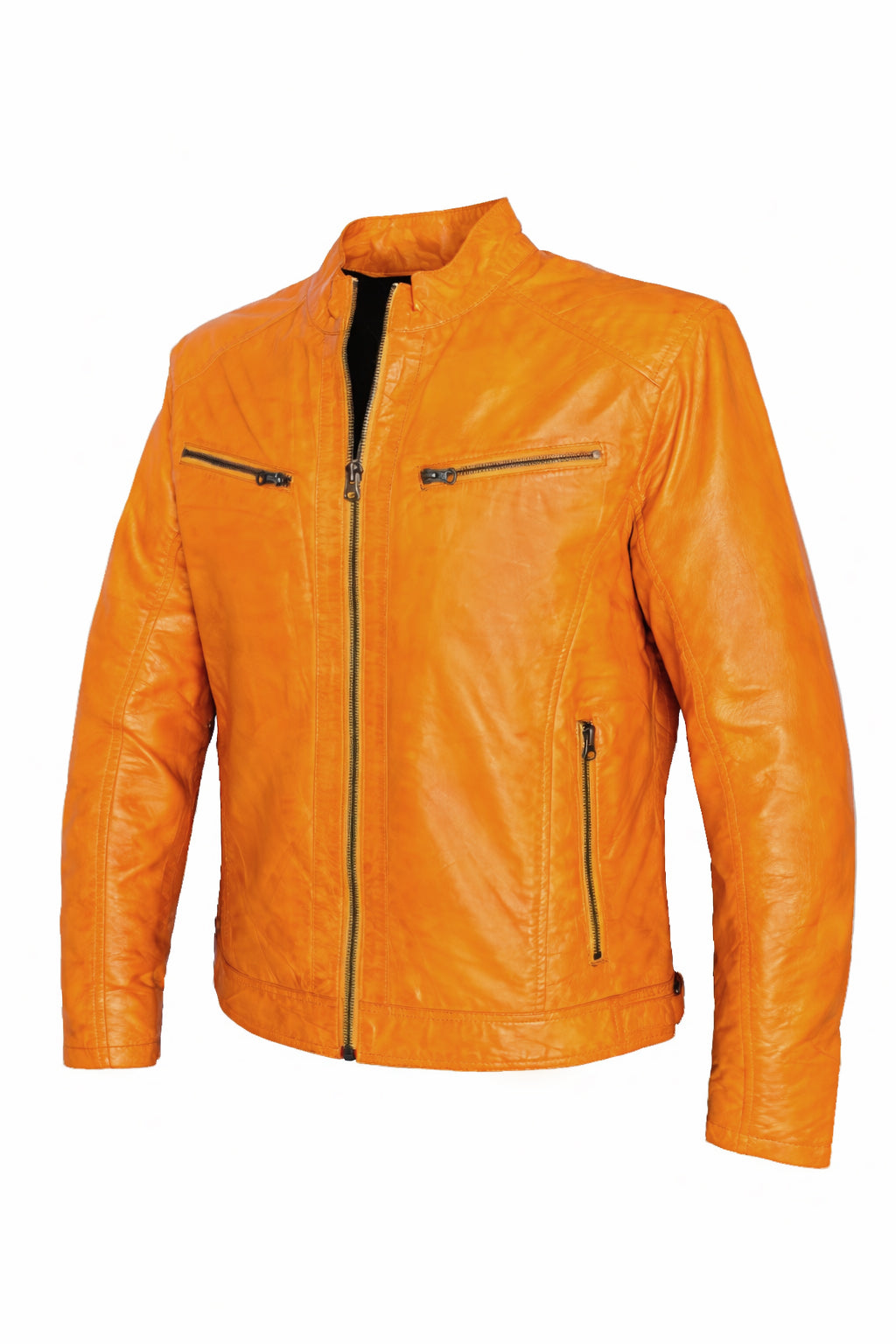 Giacca in pelle arancione Milano