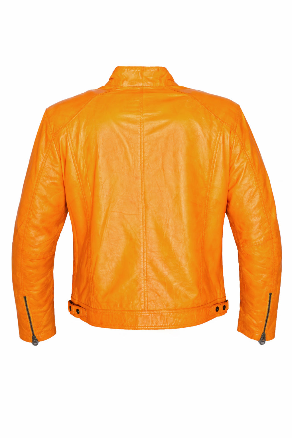 Giacca in pelle arancione Milano