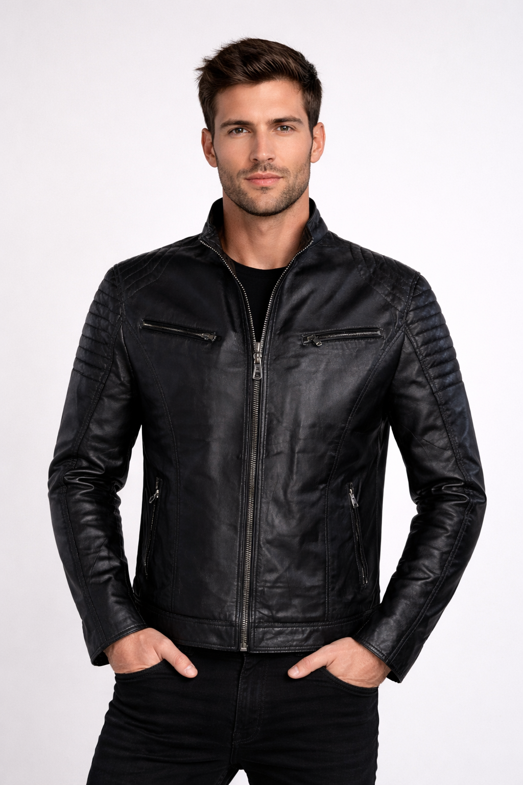 Giacca in pelle arancione Milano