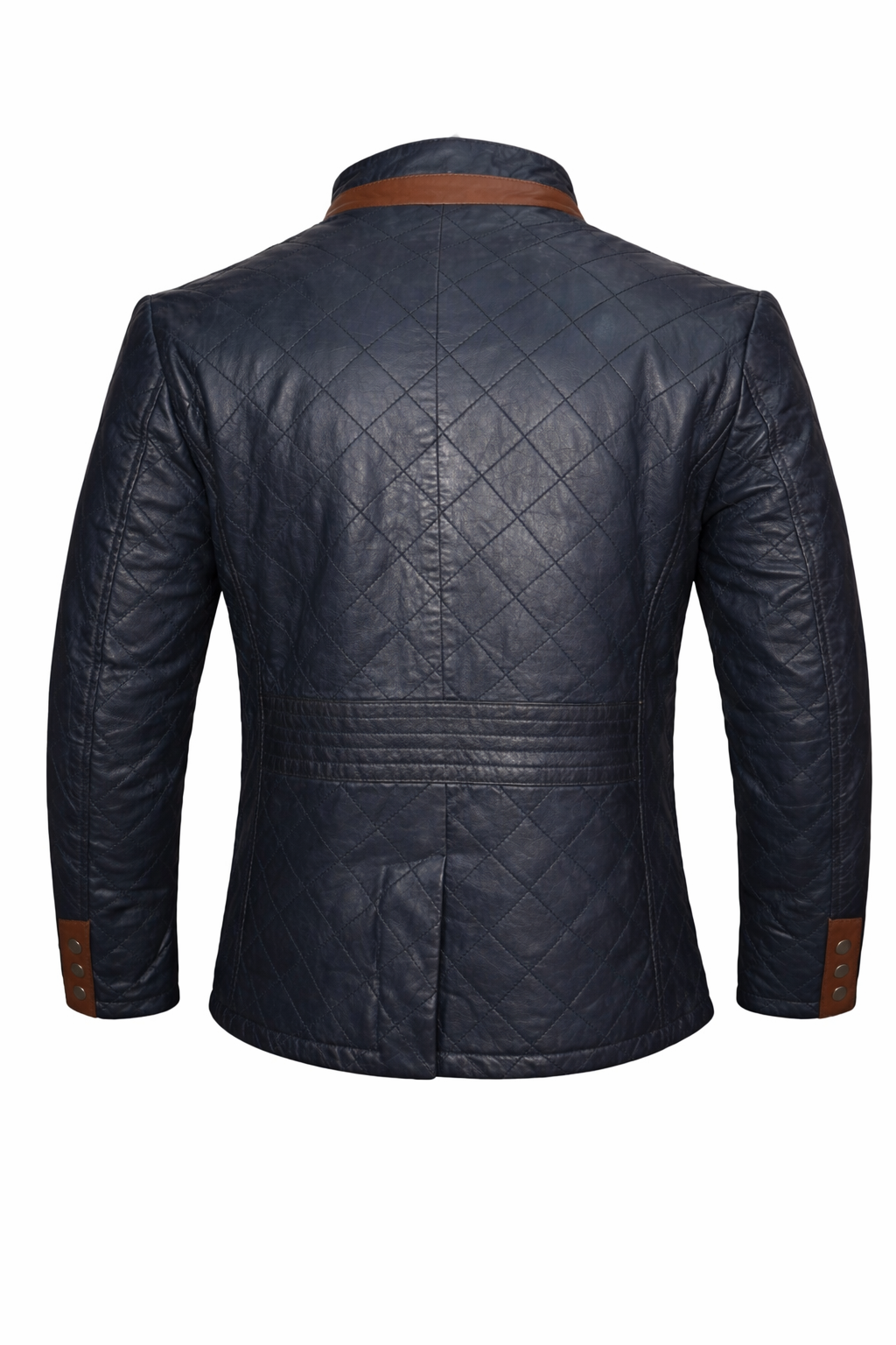 GIACCA IN PELLE URBAN HERITAGE – BLU NAVY TRAPUNTATA