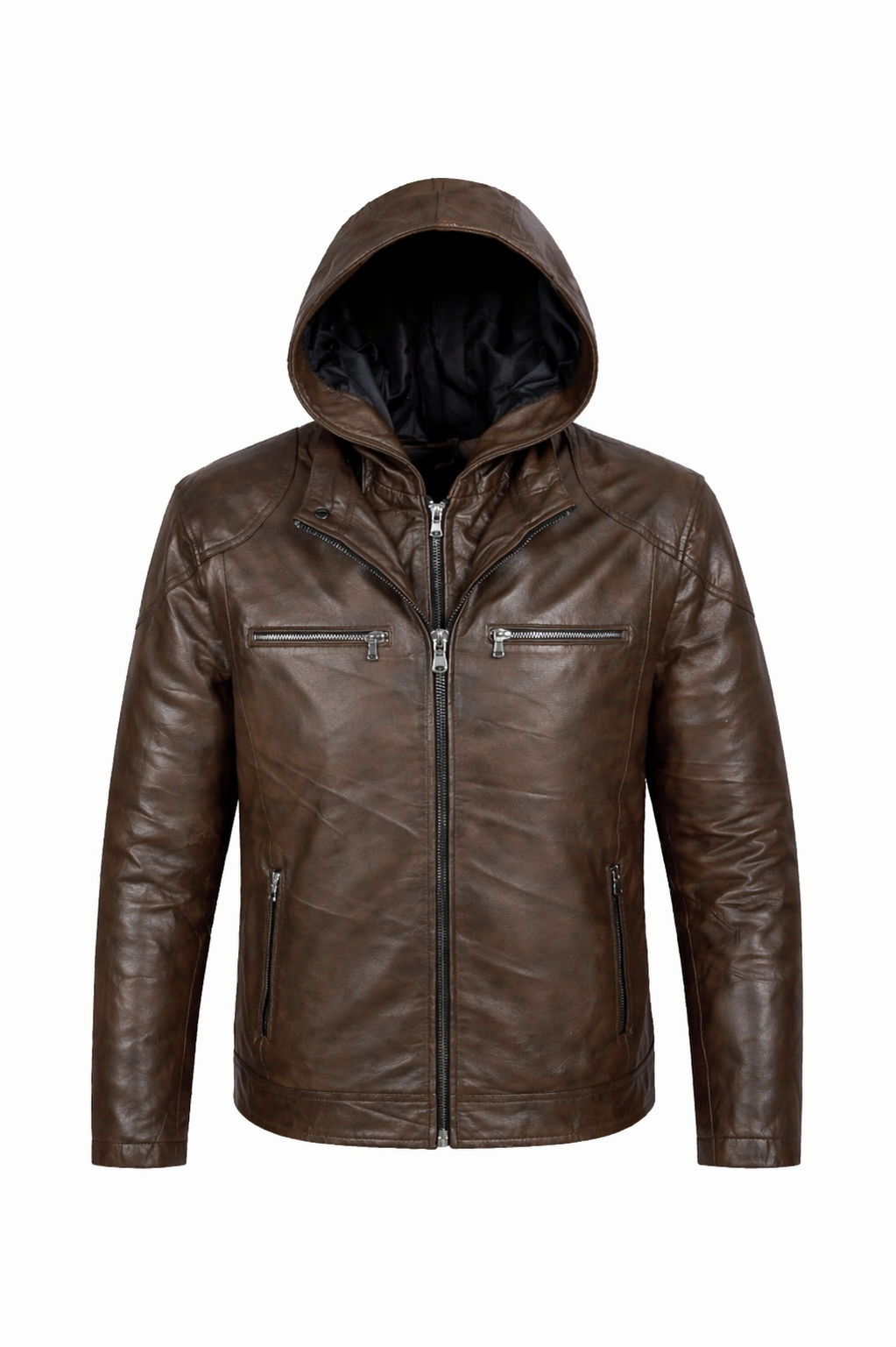 Giacca in pelle con cappuccio Torino