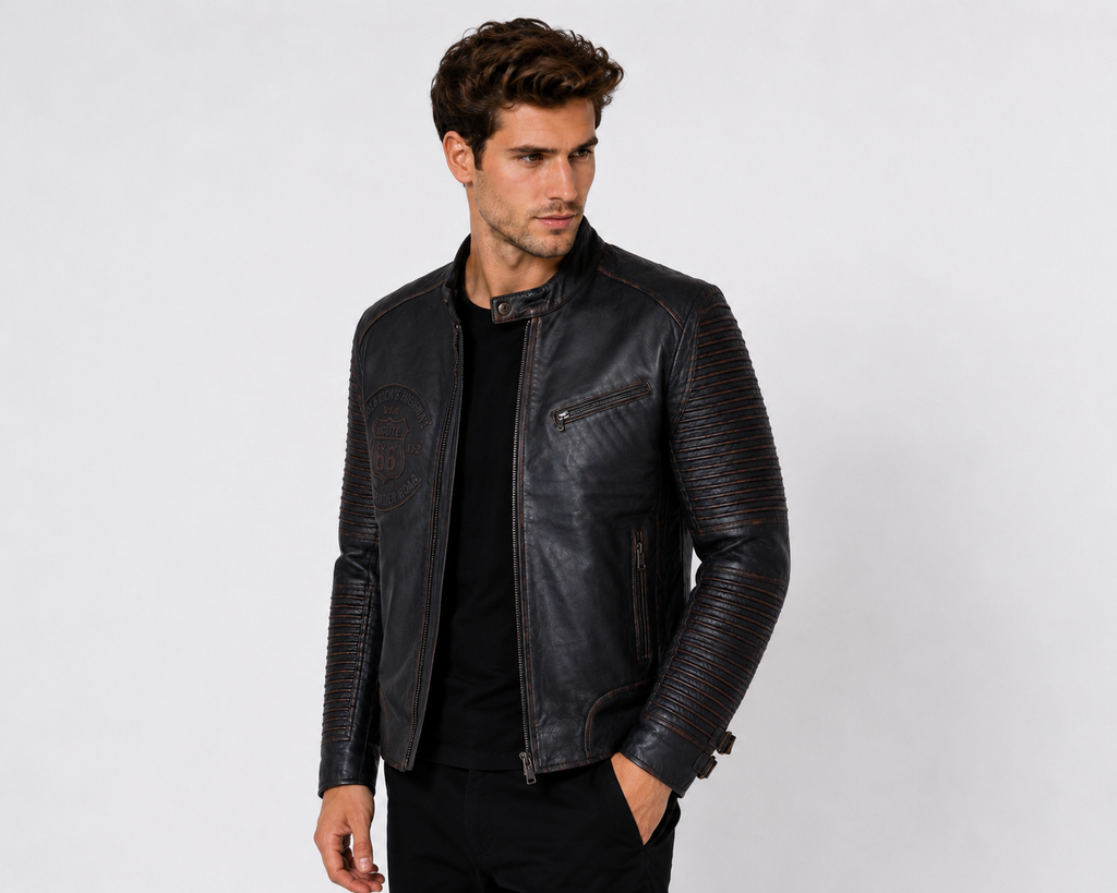 Giacca Aviator Heritage in Pelle – Verde Oliva