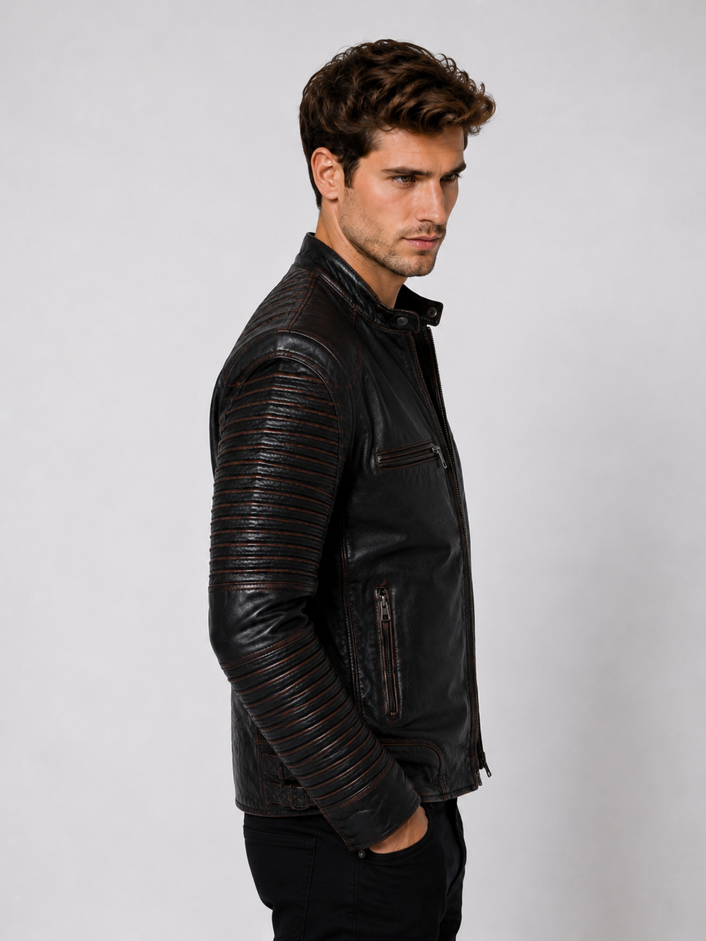 Giacca Aviator Heritage in Pelle – Verde Oliva