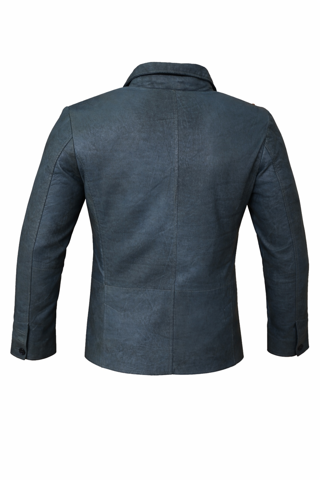 EXECUTIVE CLASSIC LEATHER BLAZER – STEEL GREEN