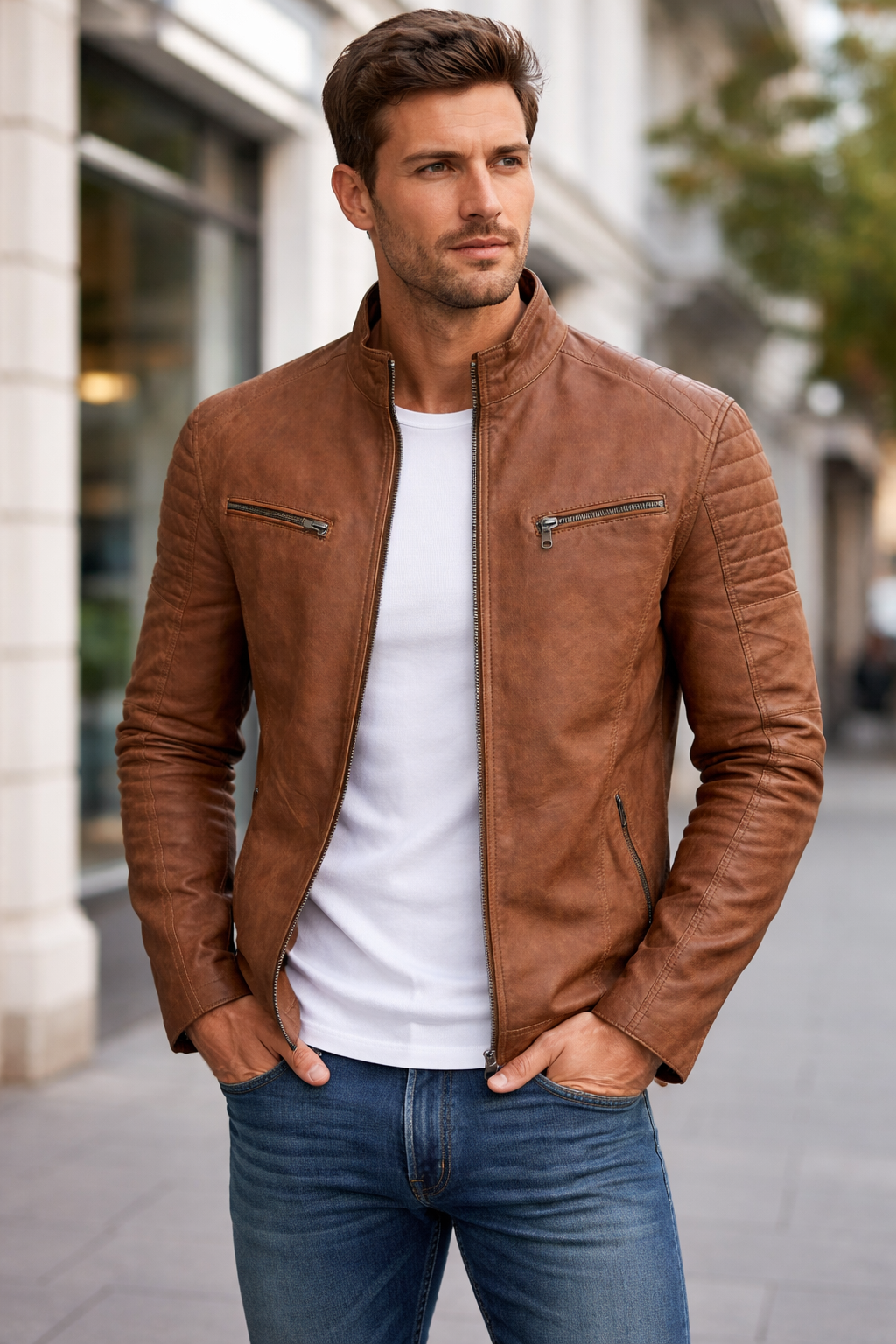 Giacca in pelle Torino Vintage – Marrone