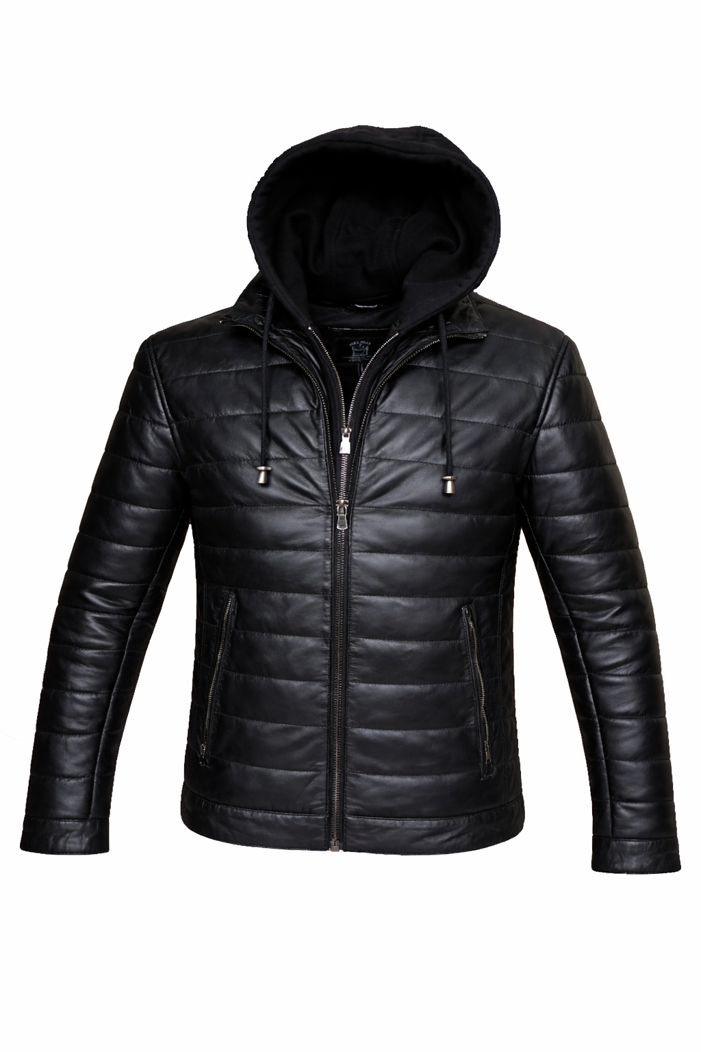 Urban Puffer Leather Jacket – Black Edition