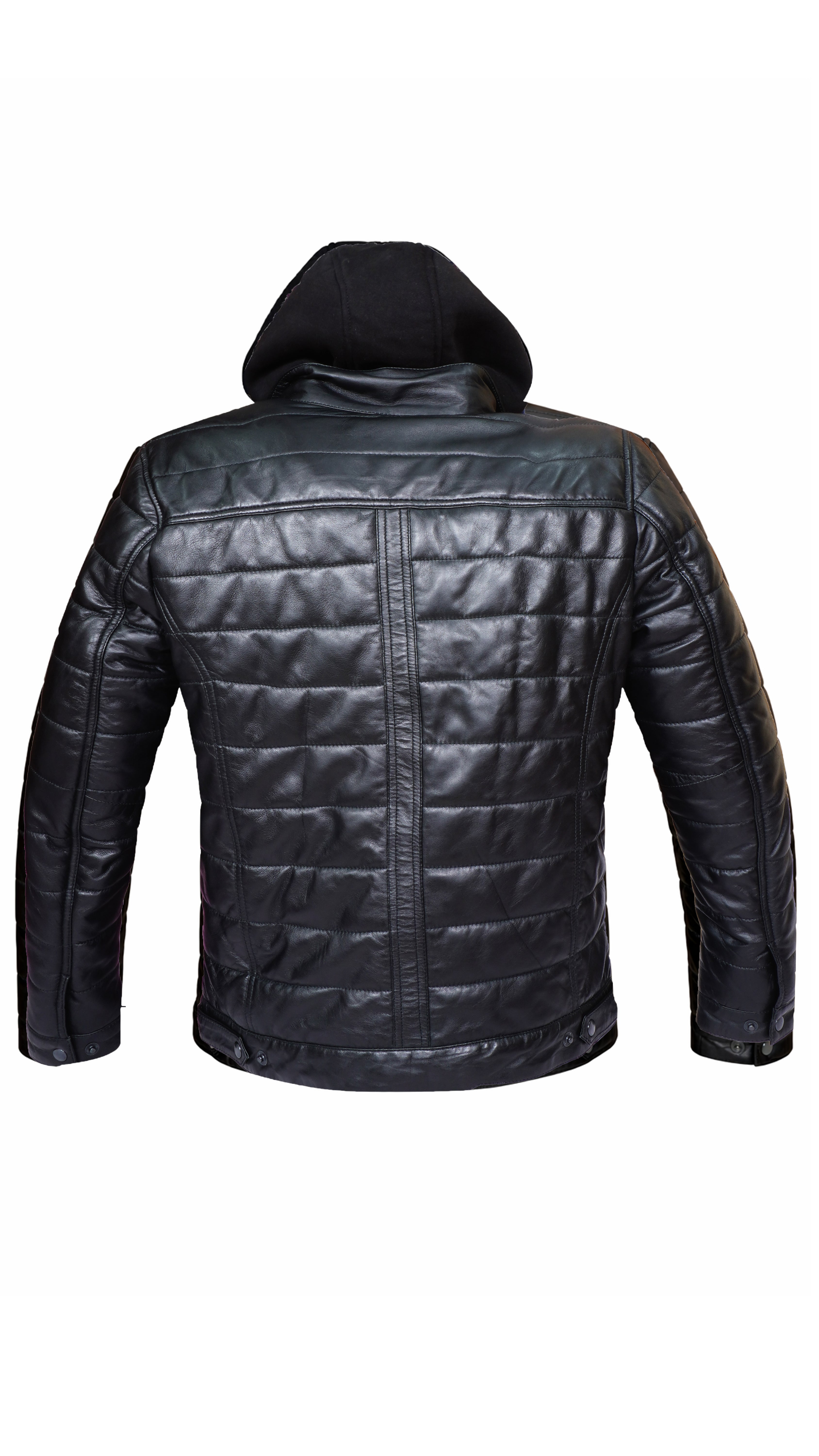 Urban Puffer Leather Jacket – Black Edition