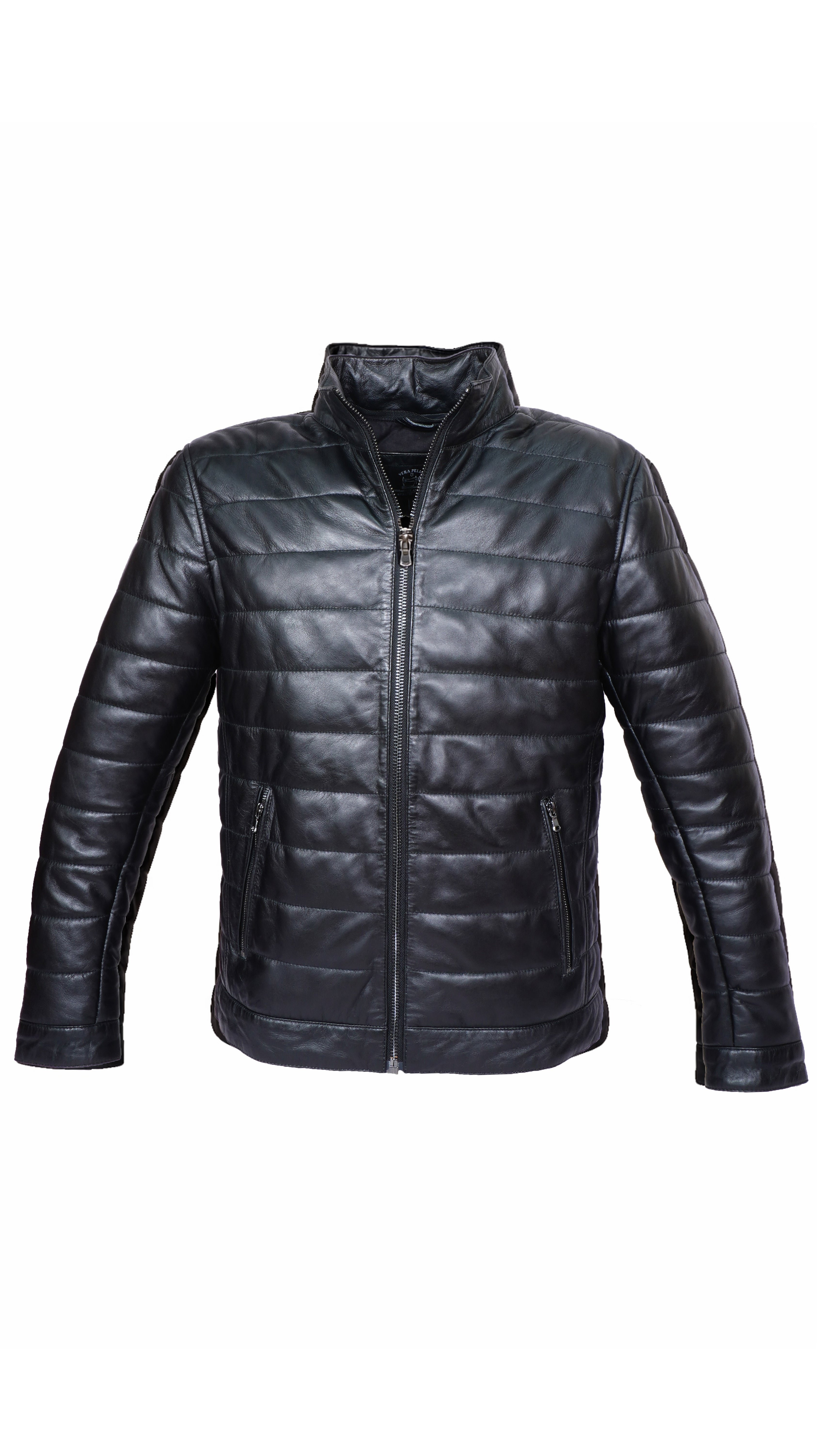 Urban Puffer Leather Jacket – Black Edition