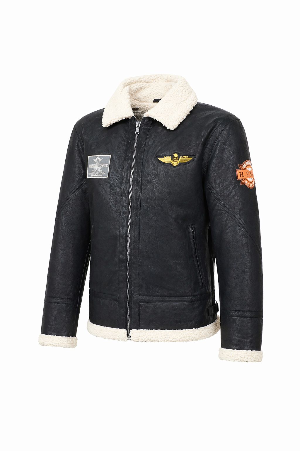 Giacca Aviator Heritage in Pelle – Nero Classico