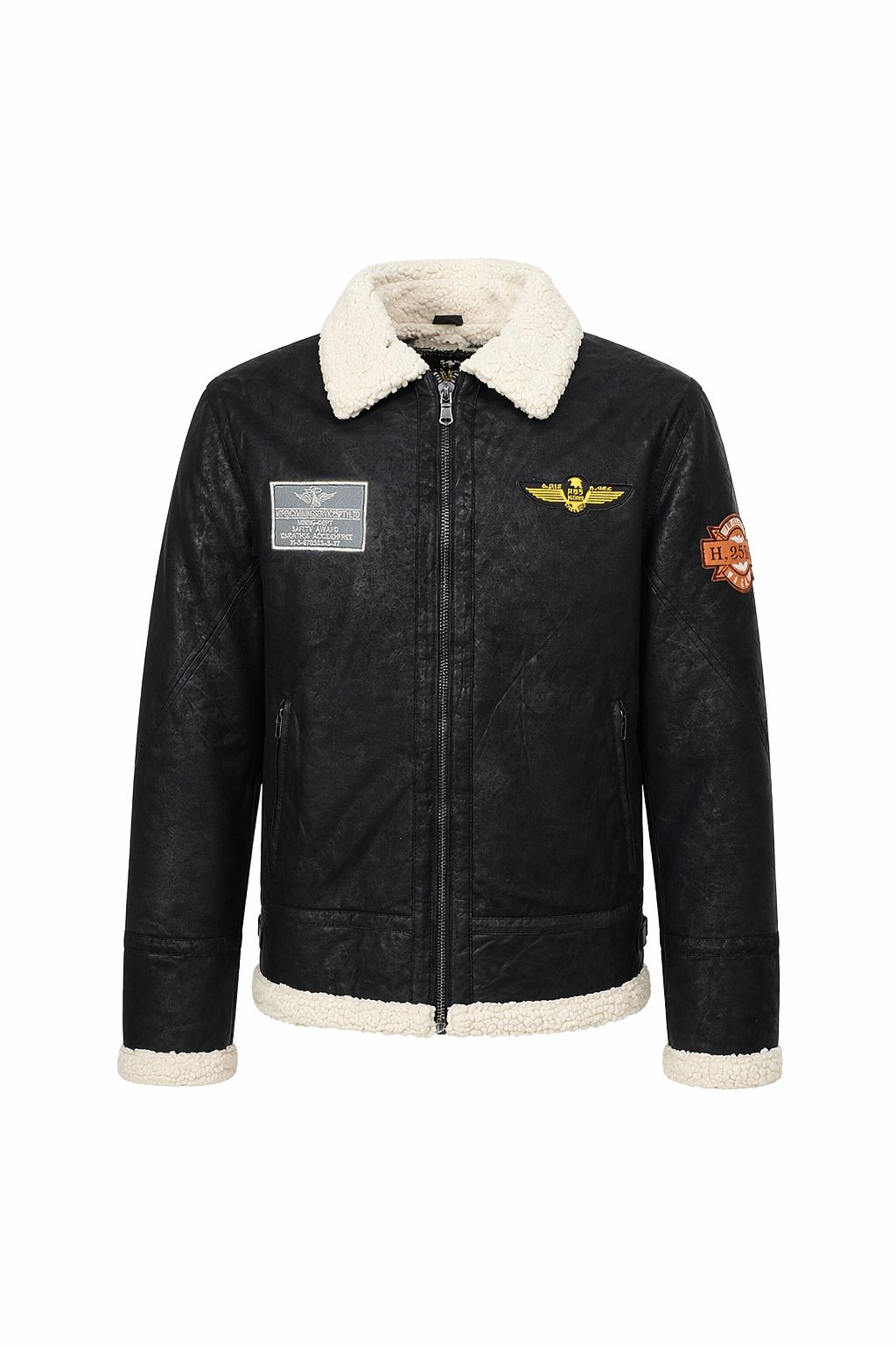 Giacca Aviator Heritage in Pelle – Nero Classico