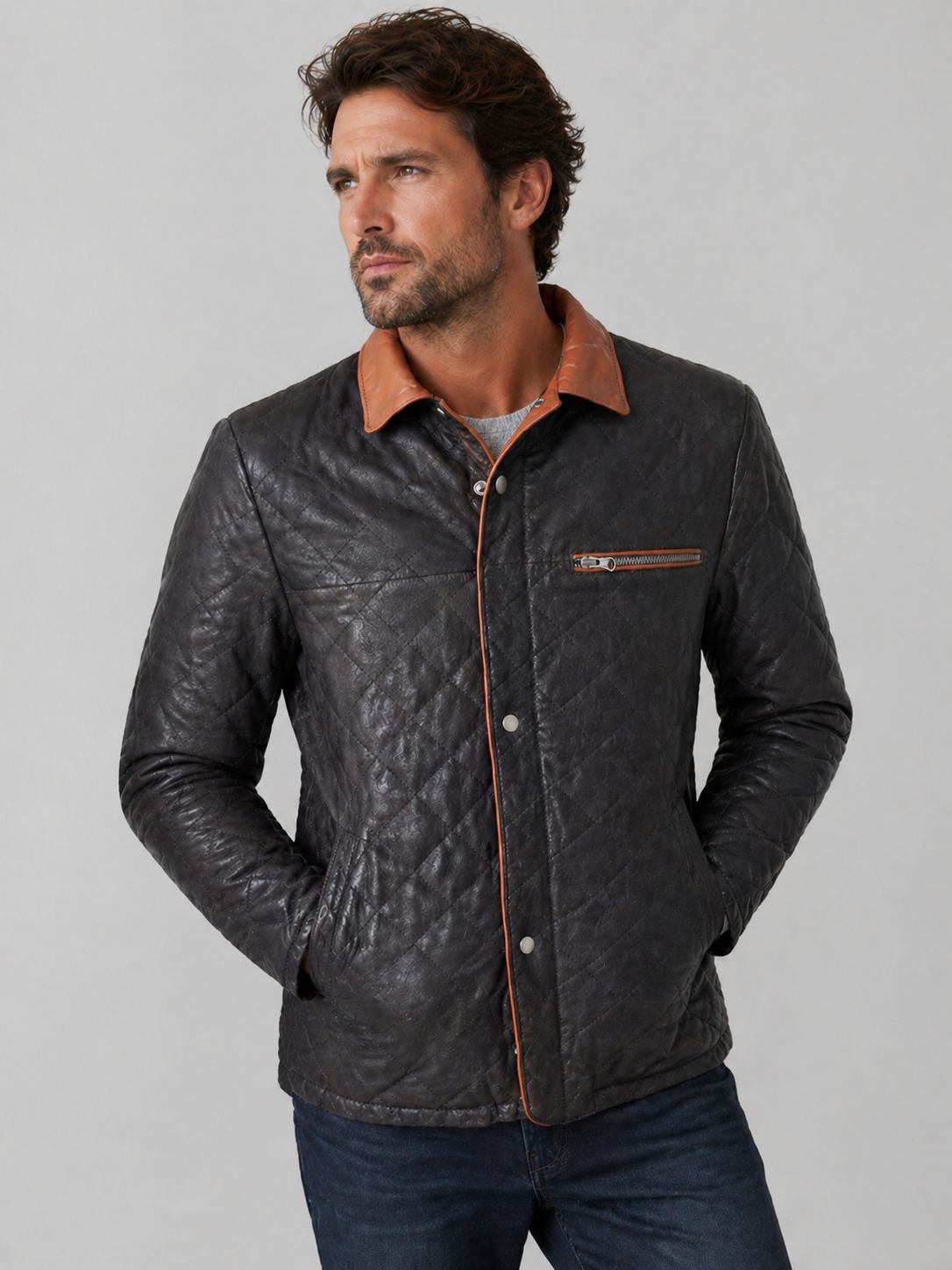 GIUBBINO IN PELLE URBAN HERITAGE – VERDE NOTTE