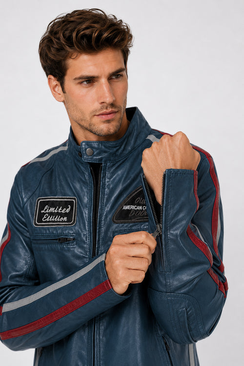 Giacca Aviator Heritage in Pelle – Verde Oliva