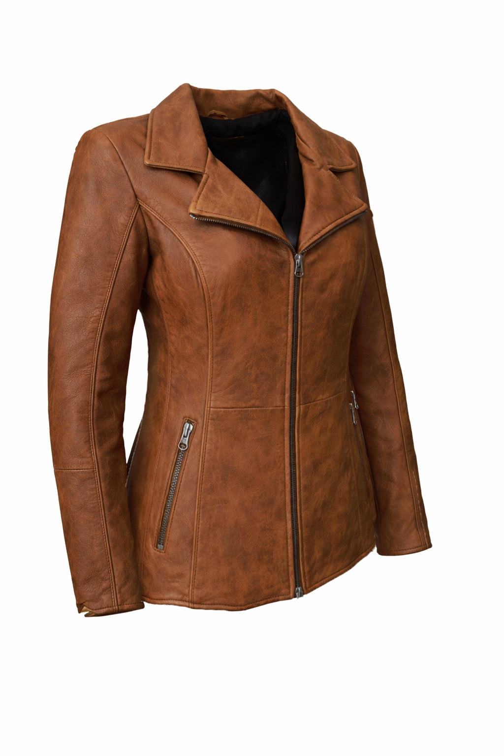 GIACCA DA DONNA IN PELLE AURORA – COGNAC