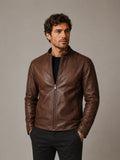 Giacca Aviator Heritage in Pelle – Verde Oliva
