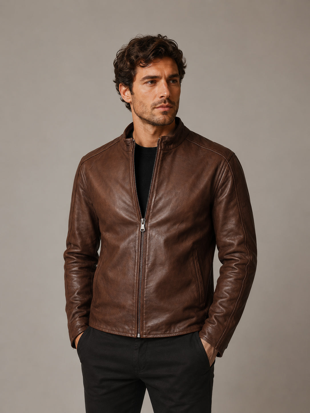 Giacca Aviator Heritage in Pelle – Verde Oliva