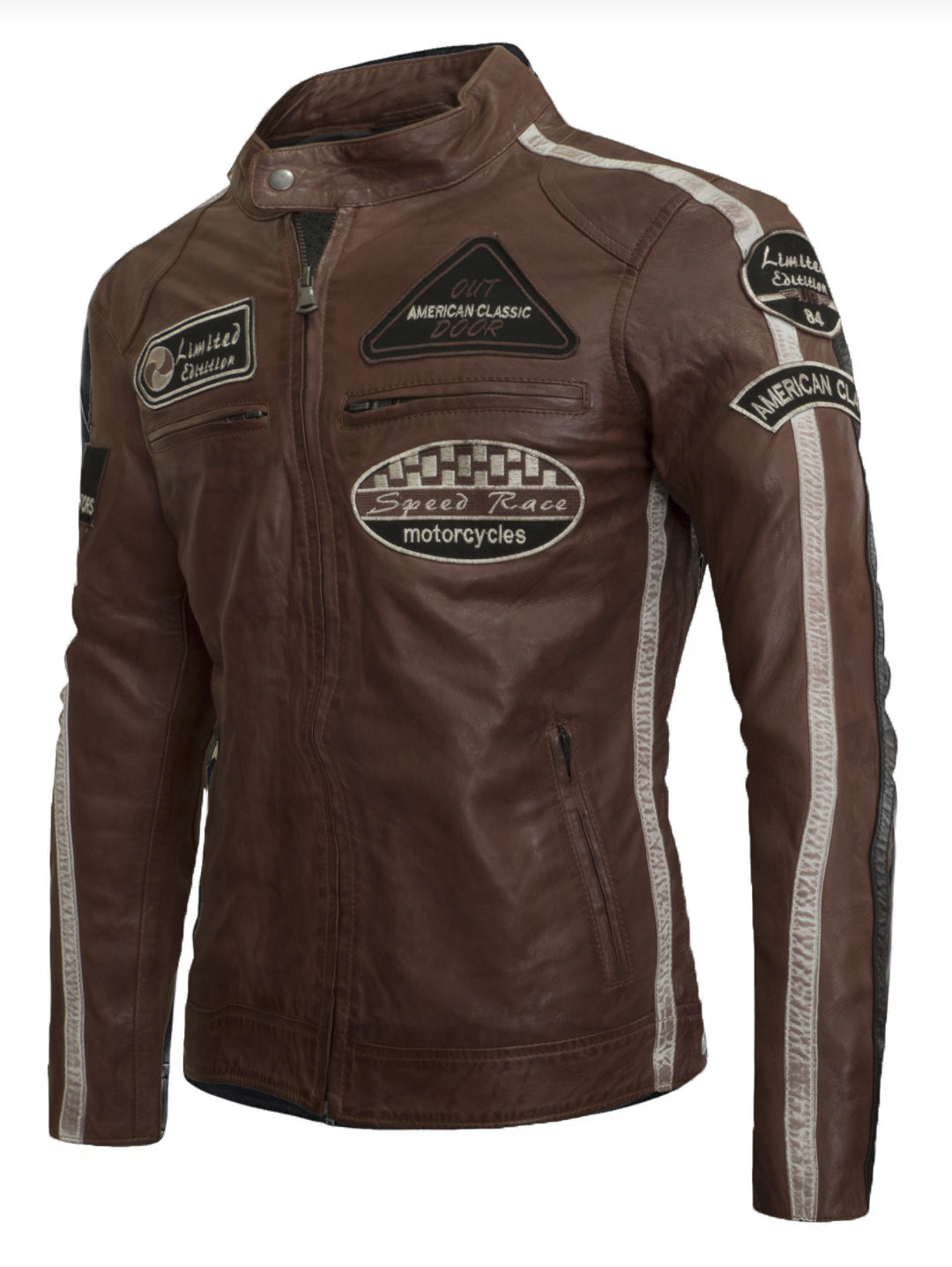HERITAGE RACER LEATHER JACKET – VINTAGE BROWN
