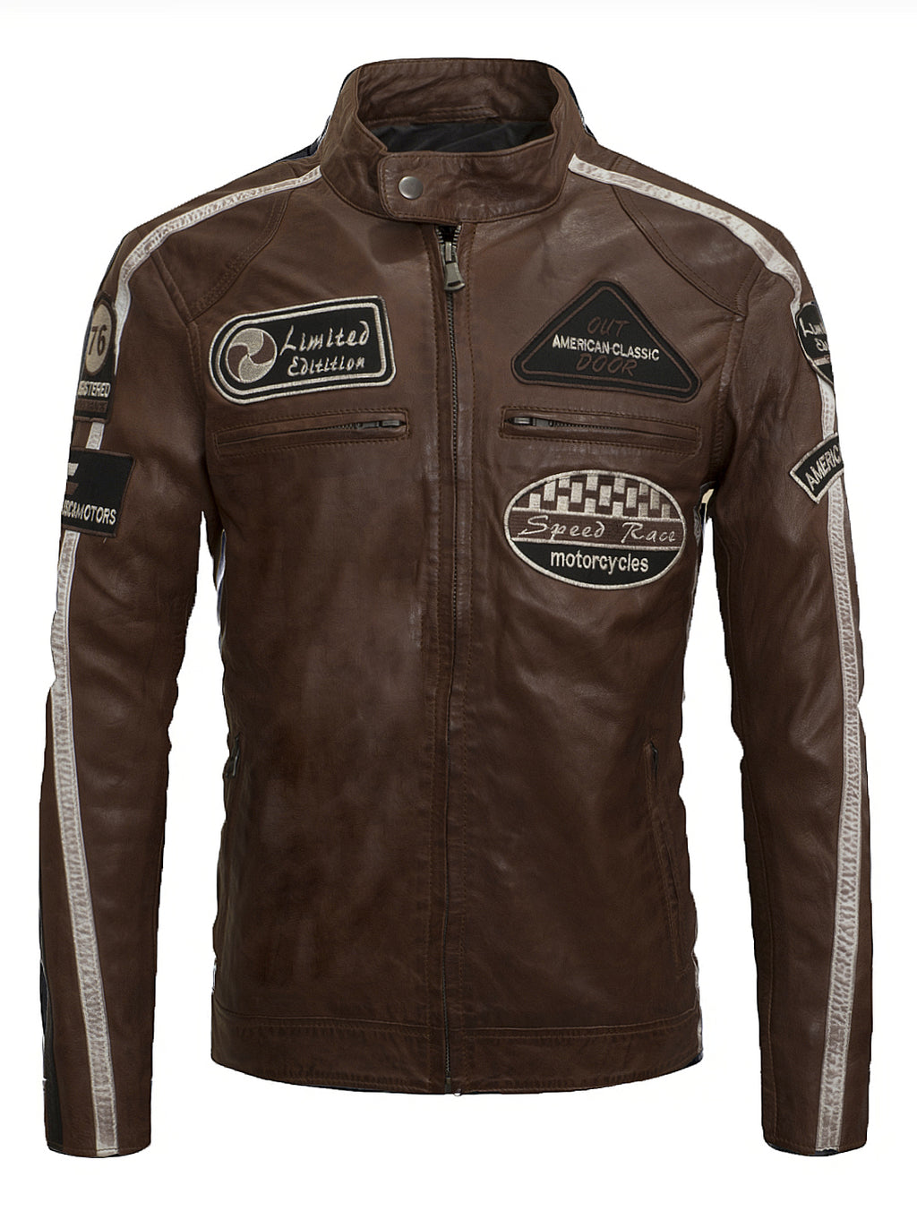 HERITAGE RACER LEATHER JACKET – VINTAGE BROWN