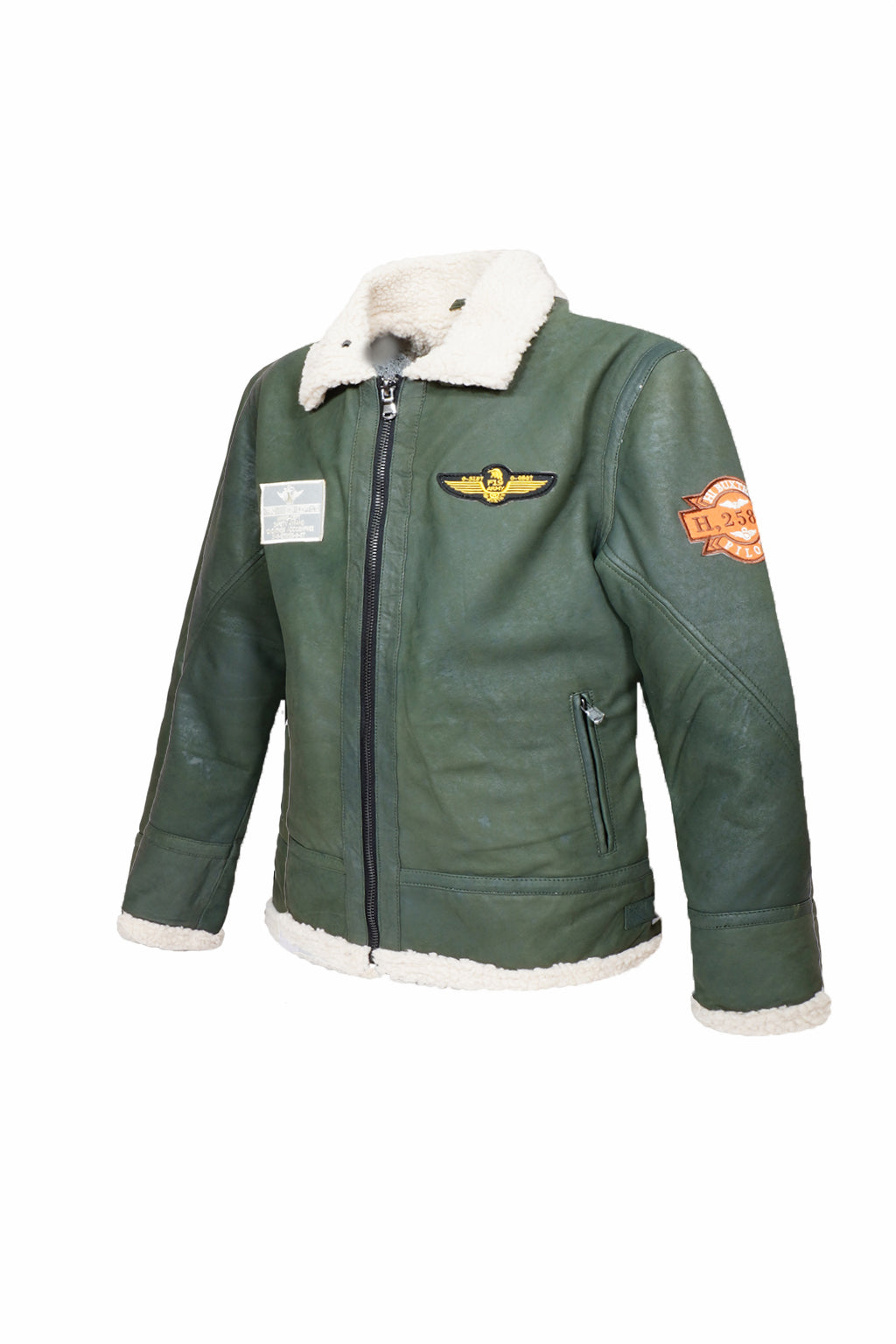 Aviator Heritage Leather Jacket – Olive Green